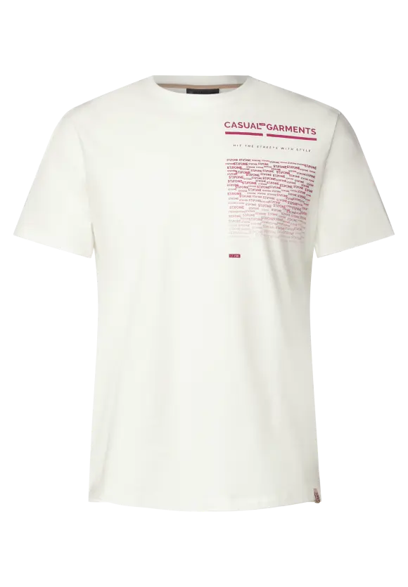 Casual T-Shirt mit Print - broken white