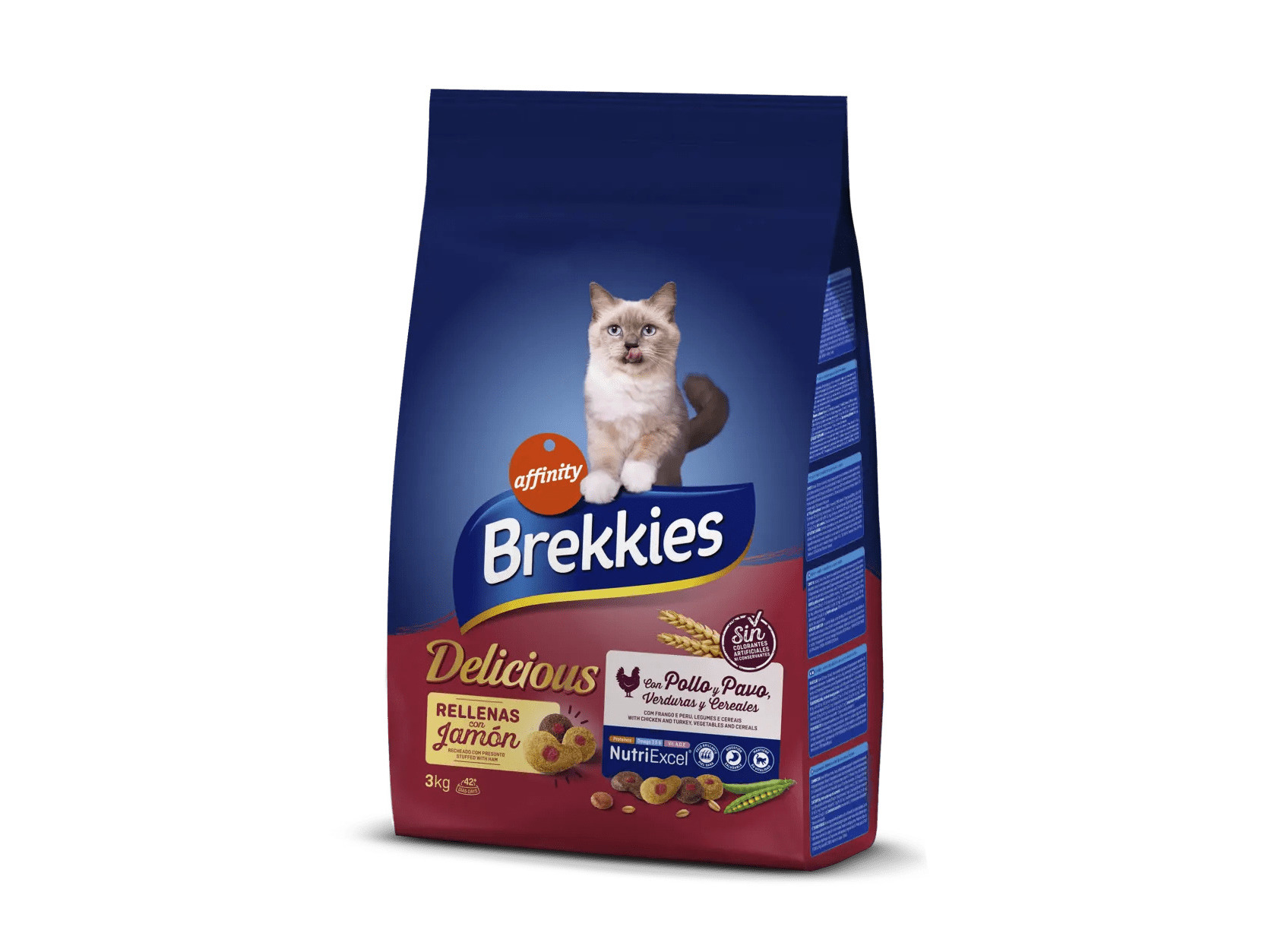 RAÇÃO PARA GATO BREKKIES DELICIOUS COM AVES 3KG