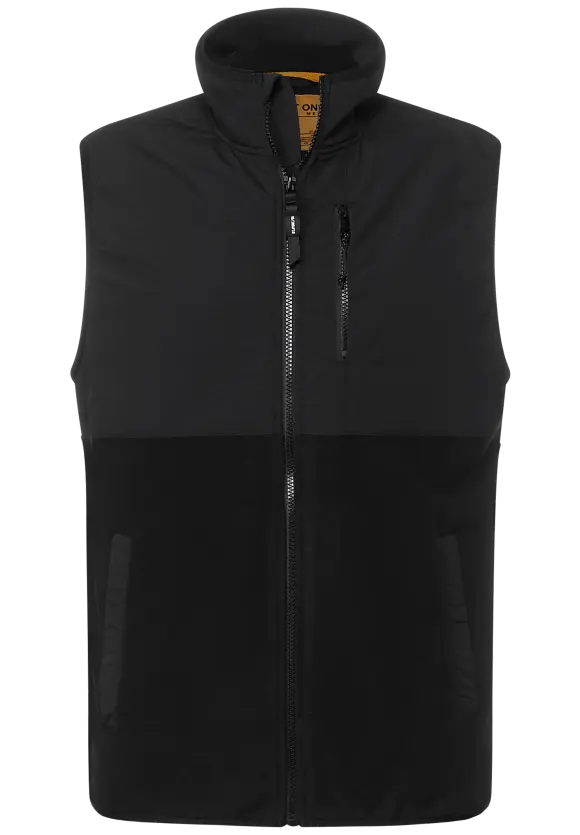 Fleeceweste im Materialmix - Black