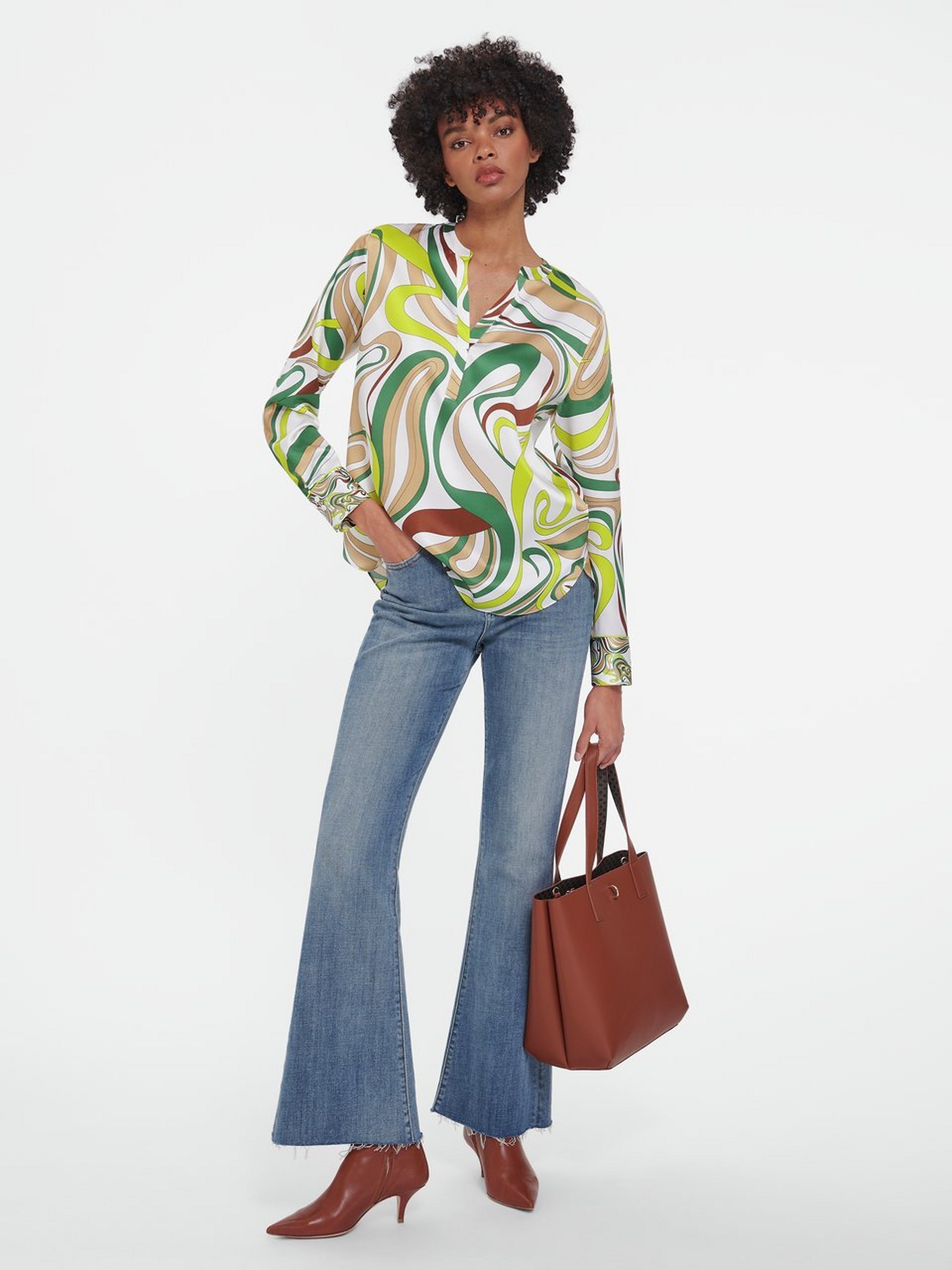 Bluse mit Stehkragen
