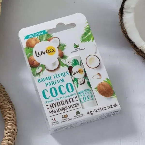 Lovea - Bálsamo Labial de Coco para Lábios Secos com Manteiga de Karité 4g
