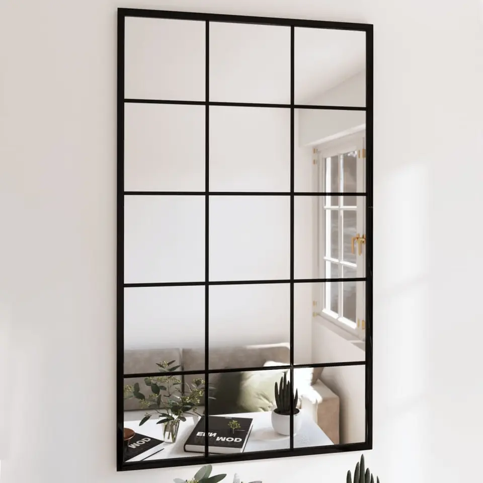vidaXL - Spiegel - Zwart - Metaal - 100 x 60 cm