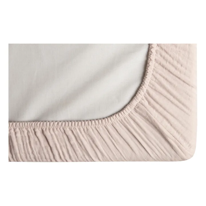 garbo&friends Housse de matelas à langer en gaze de coton | Rose pâle