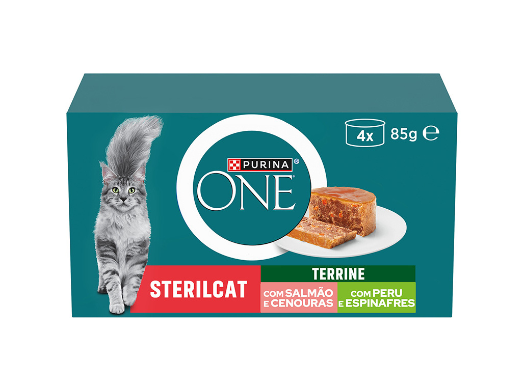 COMIDA HÚMIDA PARA GATO PURINA ONE ESTERILIZADO SALMÃO / PERU 4X85G