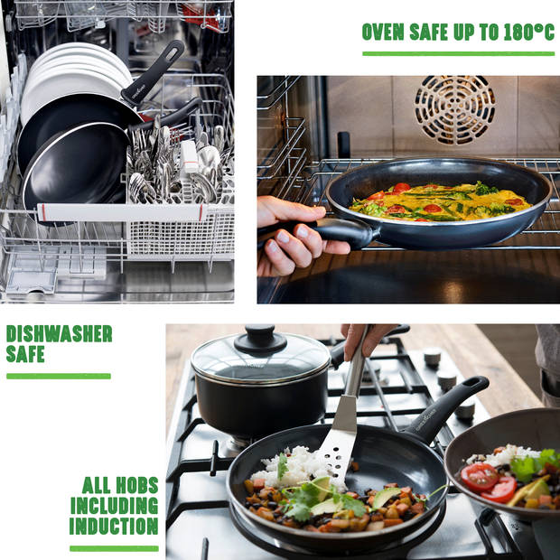 GreenChef Soft Grip pannenset - 5 delig