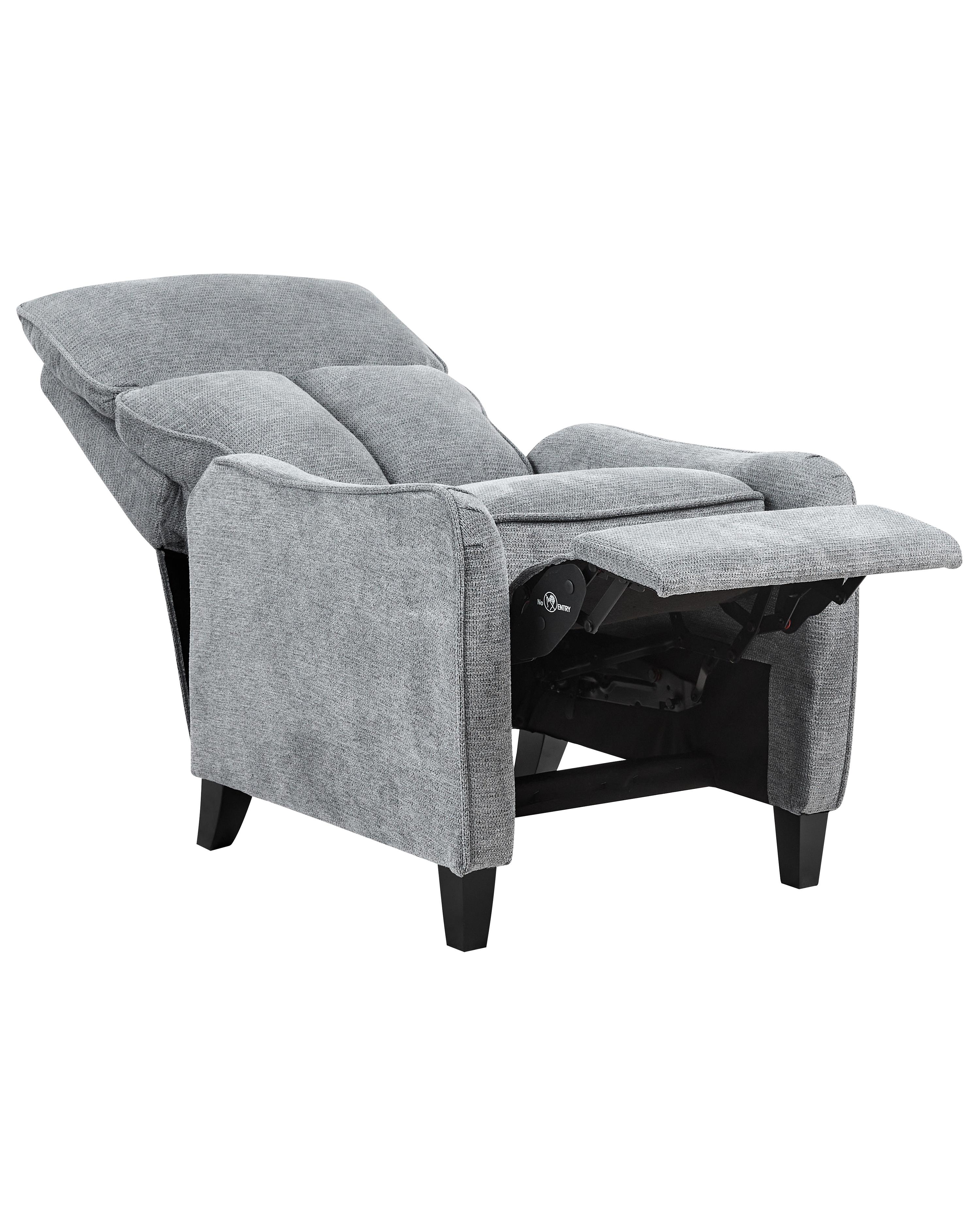 Relaxfauteuil ROYSTON inclusief voetensteun Stof Grijs