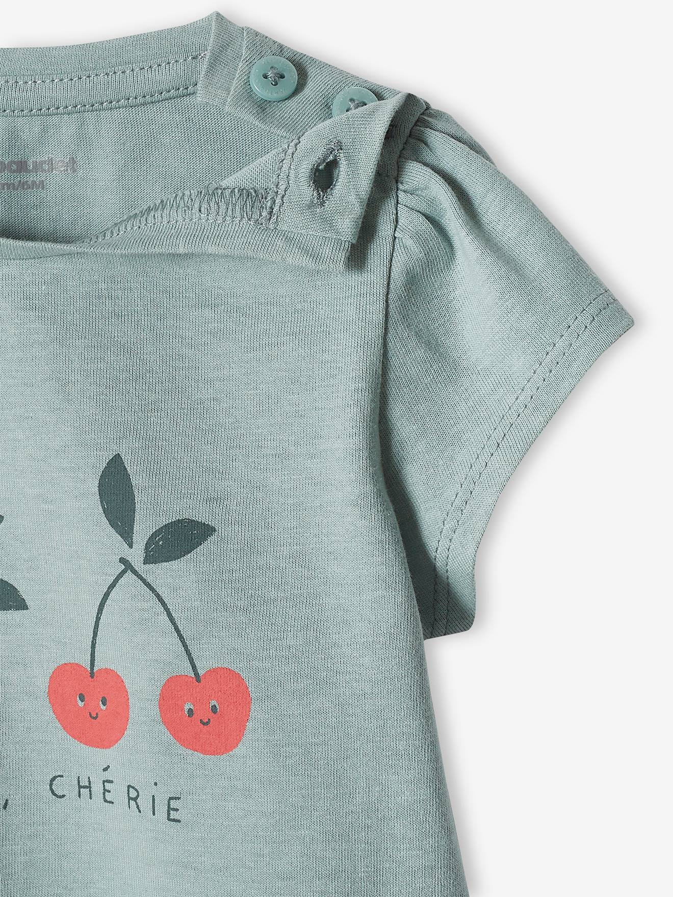 Conjunto de 2 camisetas básicas de manga curta para bebês, azul acinzentado