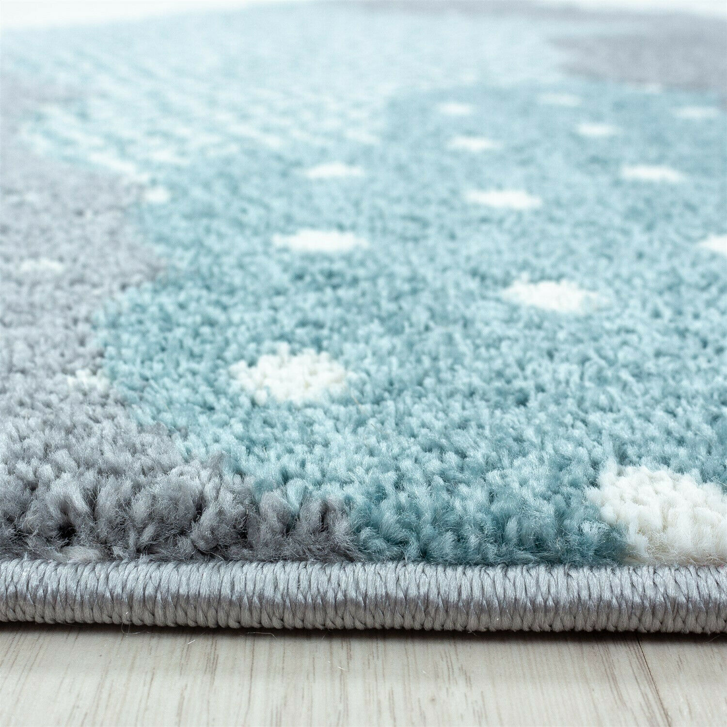 Wunderschöne Kinderteppich rechteckig/ Rund, Höhe 7 mm, Wolken Motiv, Kurzflor