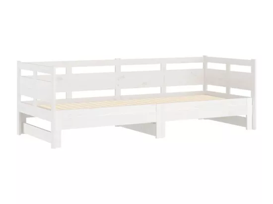 Lit coulissant sans matelas blanc 2x(90x190) cm
