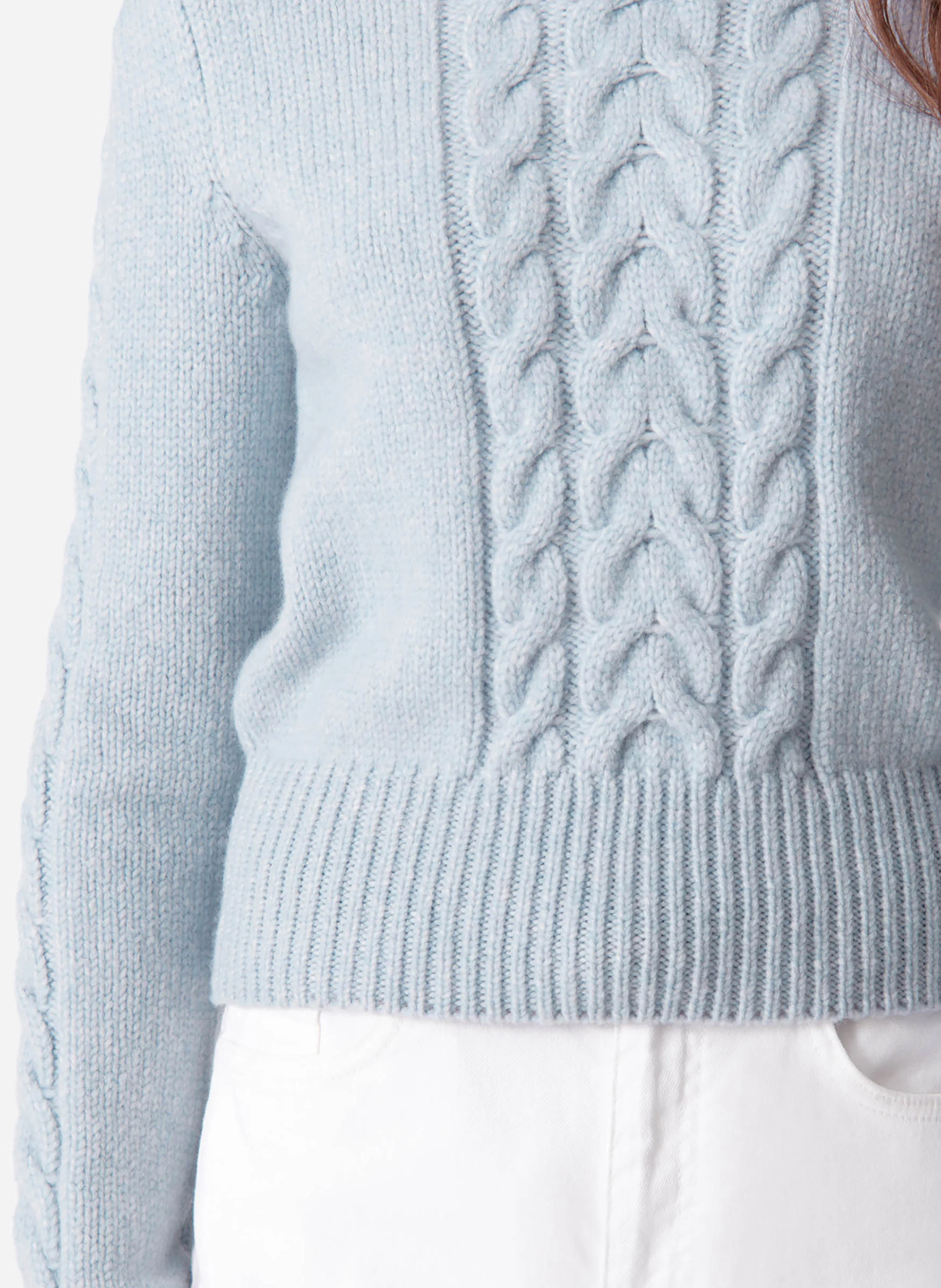 DABATHA - Pull droit en laine mélangée | Bleu