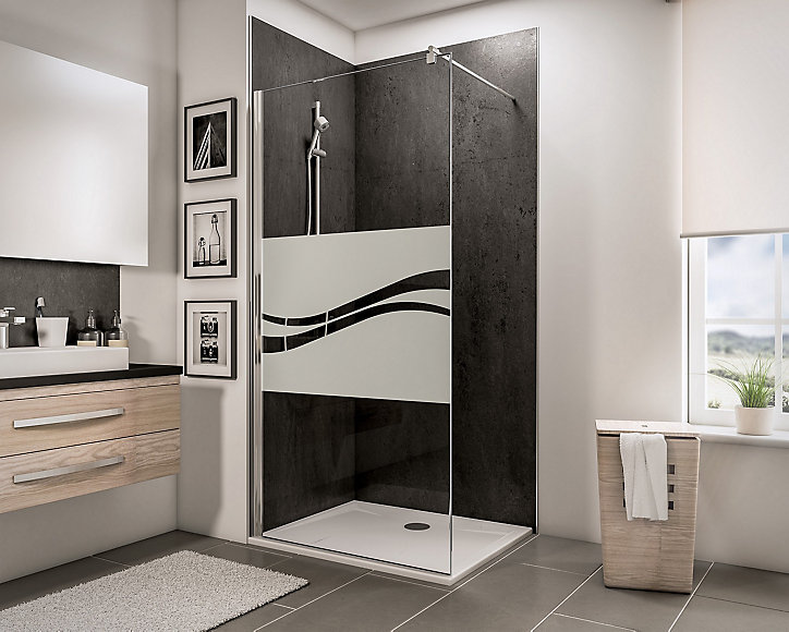 Paroi de douche à l'italienne, 120 x 190 cm, Schulte NewStyle, Walk In, verre transparent anticalcaire, Liane