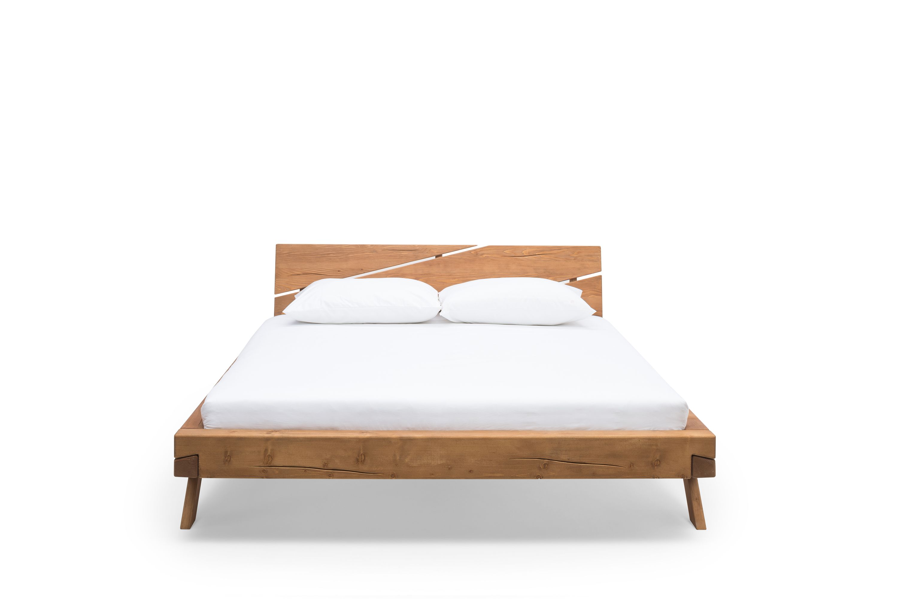 Balkenbett 200 x 200cm Massivholz Bettgestell Doppelbett Ehebett Bettrahmen