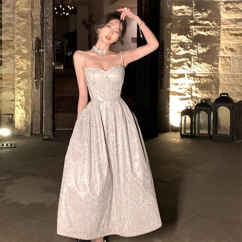 closetaine - Spaghettibandjes glitter mini korsetjurk / maxi korsetjurk