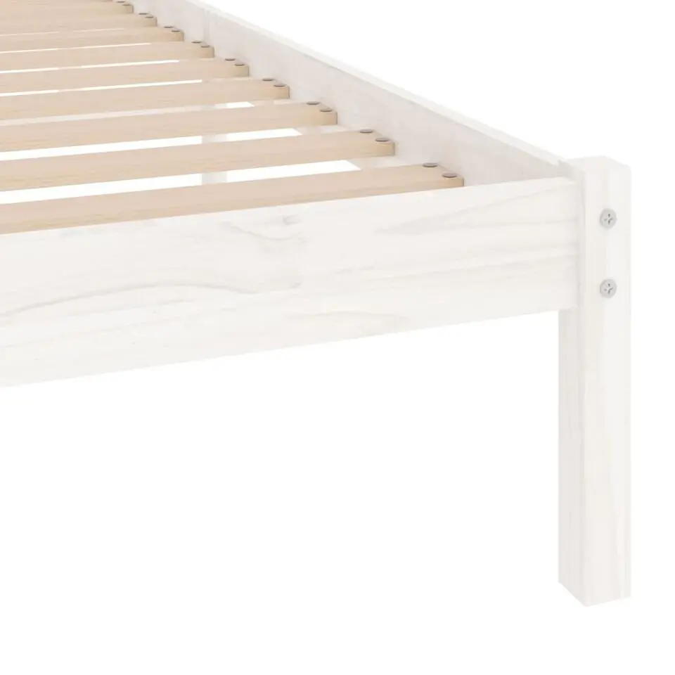 vidaXL - Bed frame met lattenbodem - Wit - Grenenhout - 90x200 cm