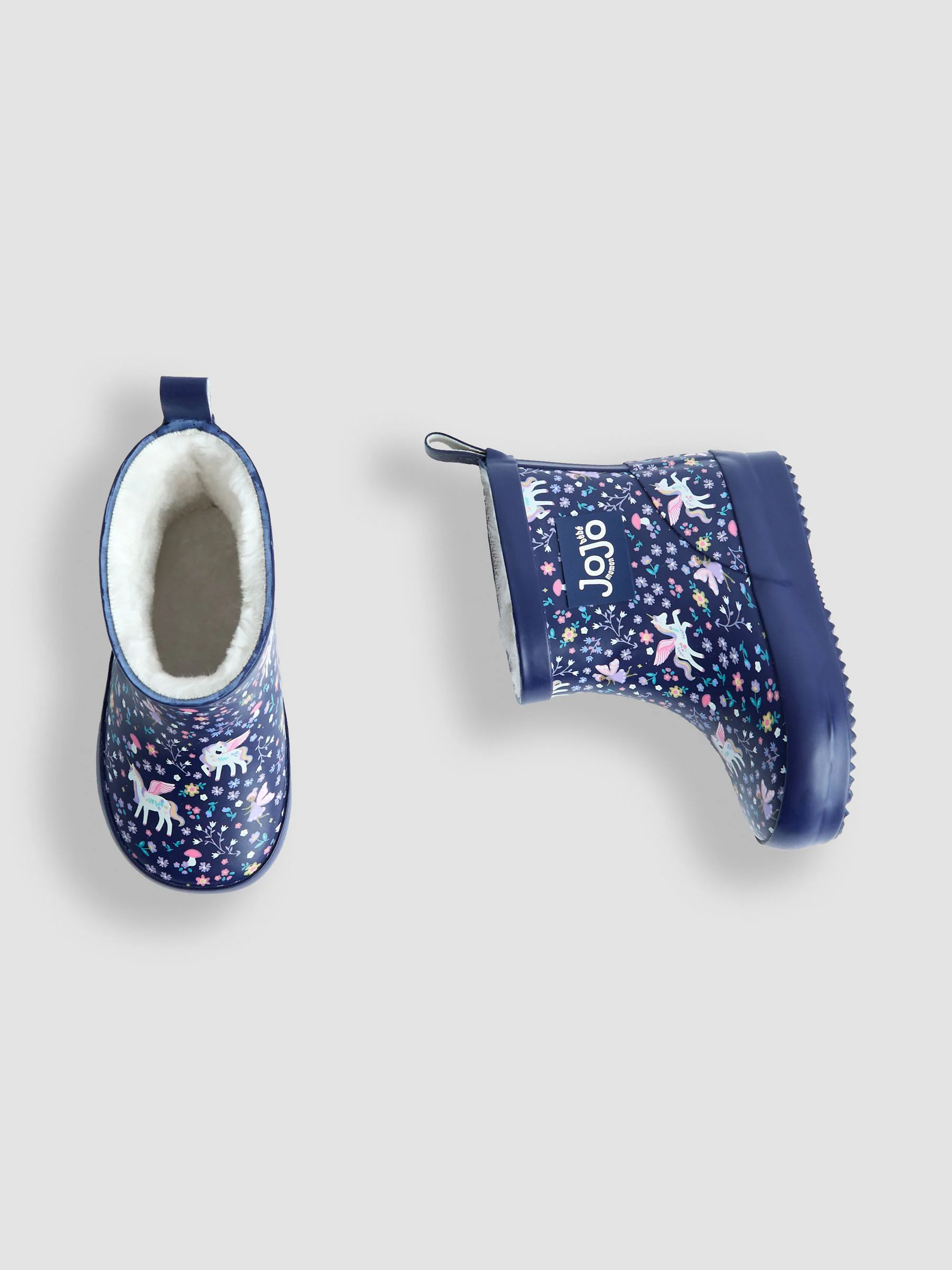 Marineblauw eenhoorn - JoJo Maman Bébé Print Cosy Short Wellies