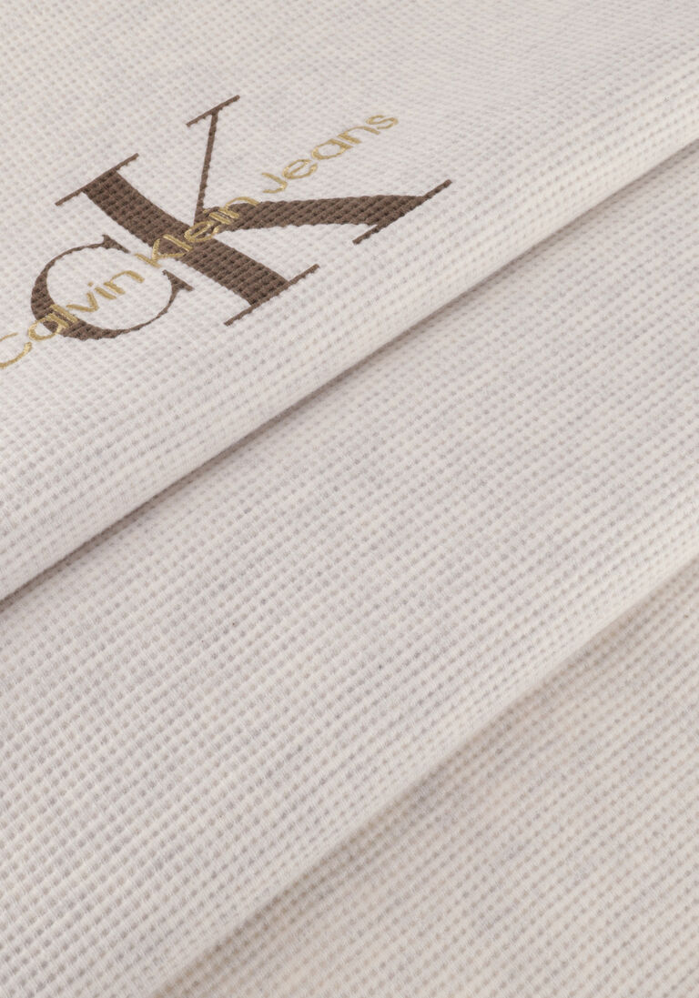 CALVIN KLEIN witte calvin klein t-shirt archival monologo waffle tee