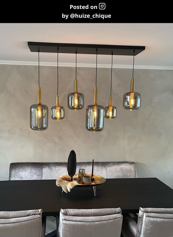 Lucide Joanet 6 cluster hanglamp lineair fumé