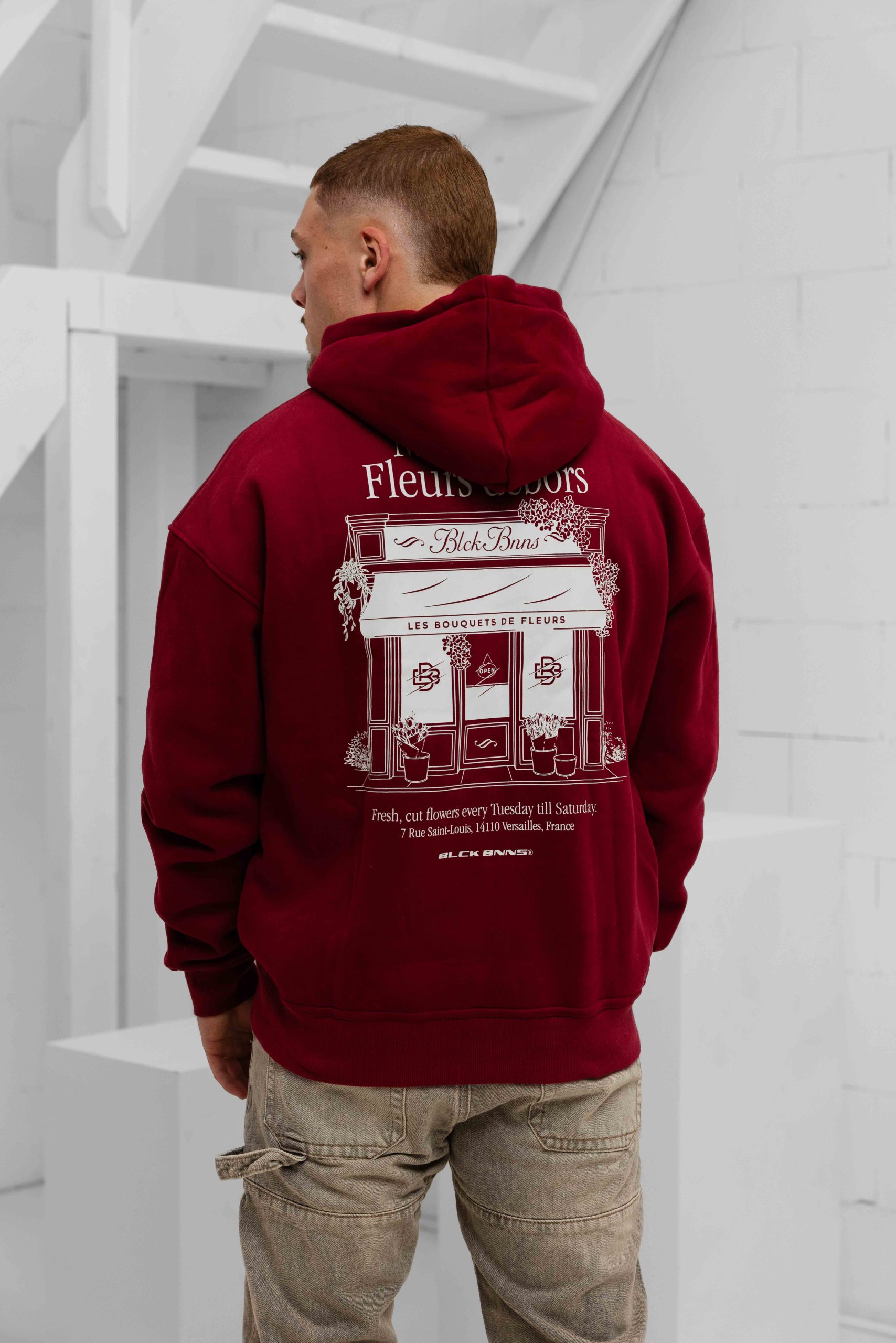 Black Bananas Les Fleur Hoodie Heren Donkerrood