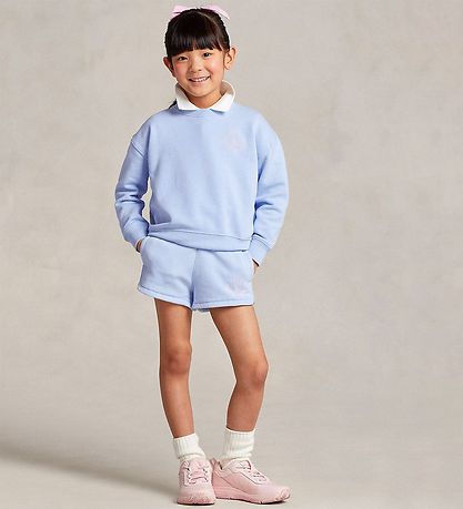 Polo Ralph Lauren Sweatshorts - Longwood - Hellblau m. Pink