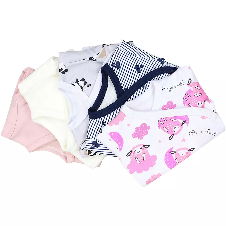 TupTam Baby Langarm Wickelshirt 5er Set weiß Modell 1