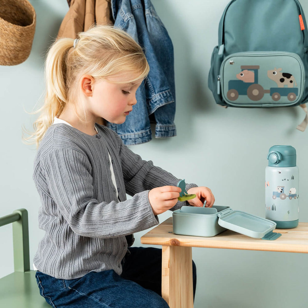 Køb DonebyDeer Blue Tiny Farm Insulated Sugerør Flaske