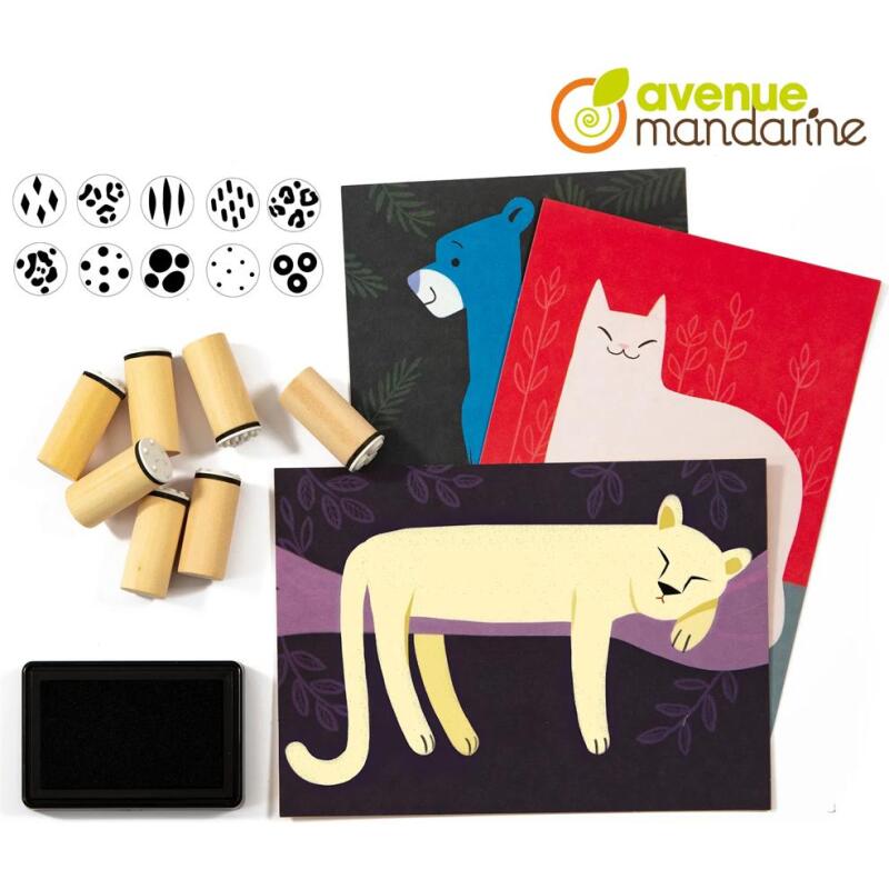 Boîte créative, Pelages à tamponner - Multicolore
