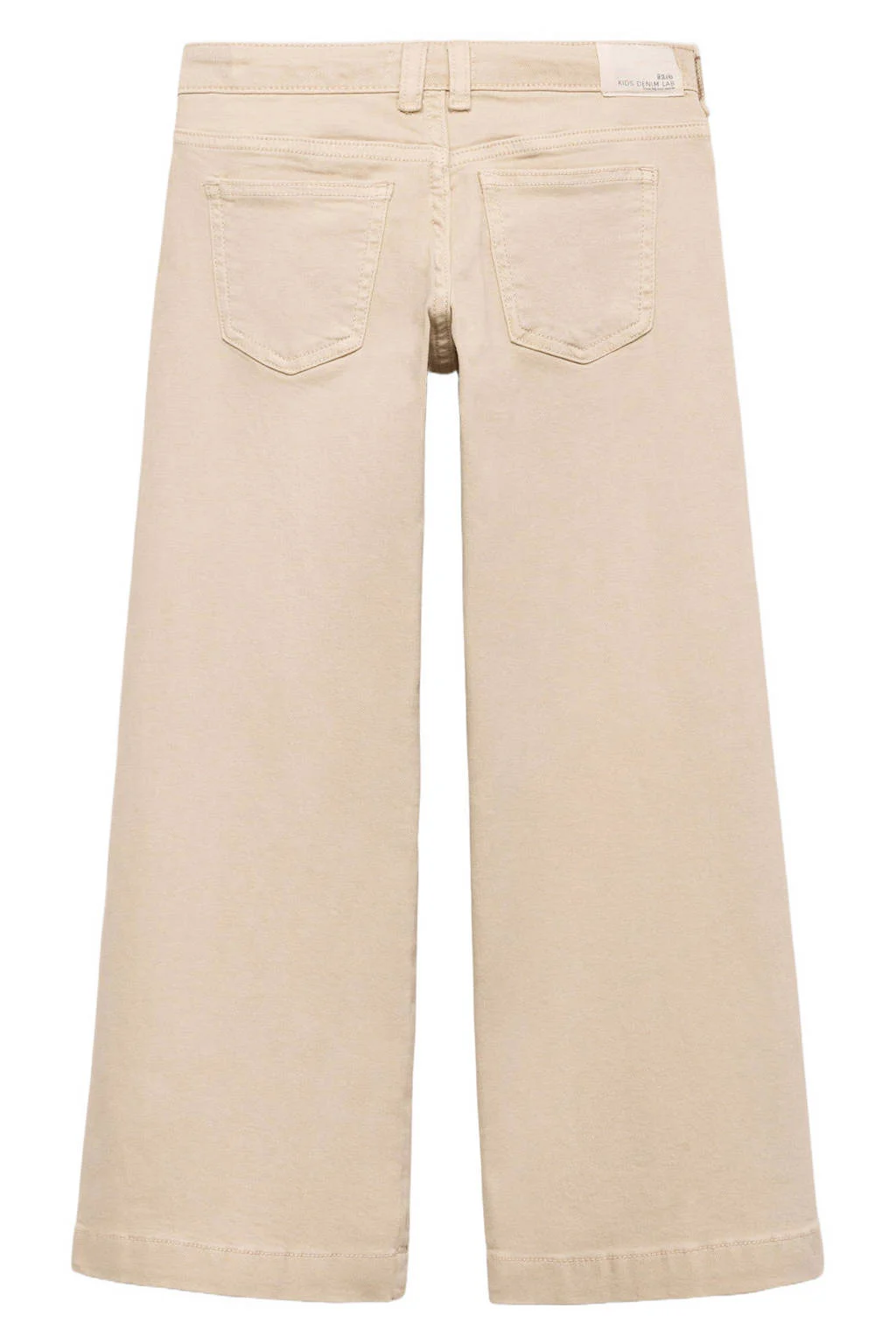 Mango Kids low waist wide leg jeans beige