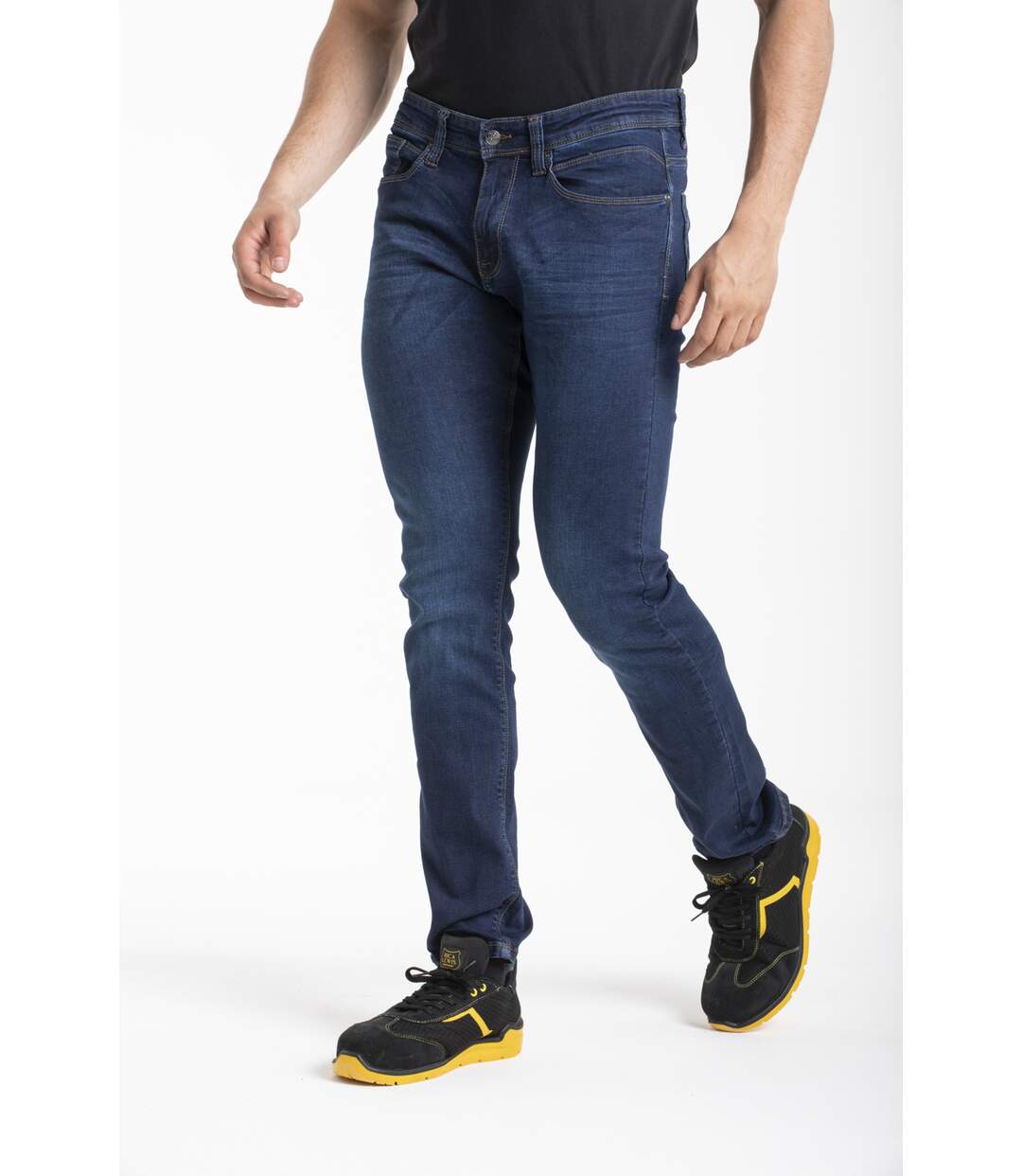 Jeans de travail coupe droite ajustée denim brossé stretch DENIM