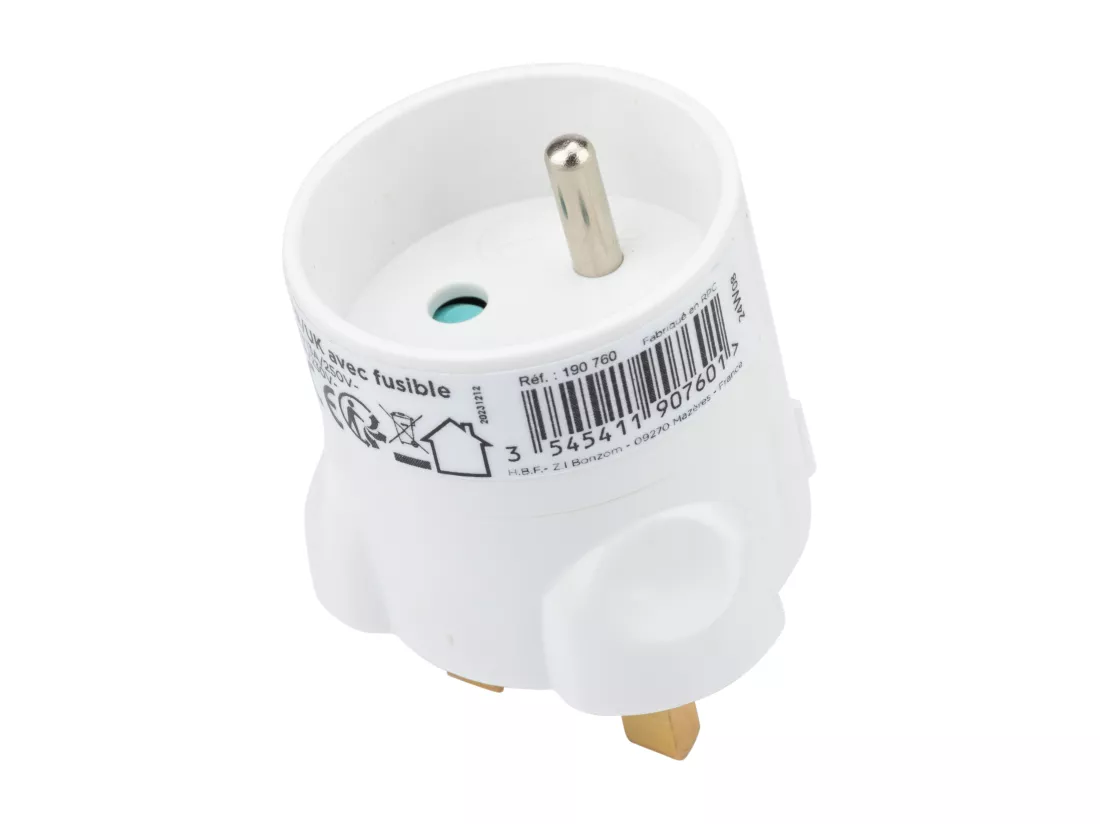 Adaptateur France - Royaume Uni Blanc - Zenitech