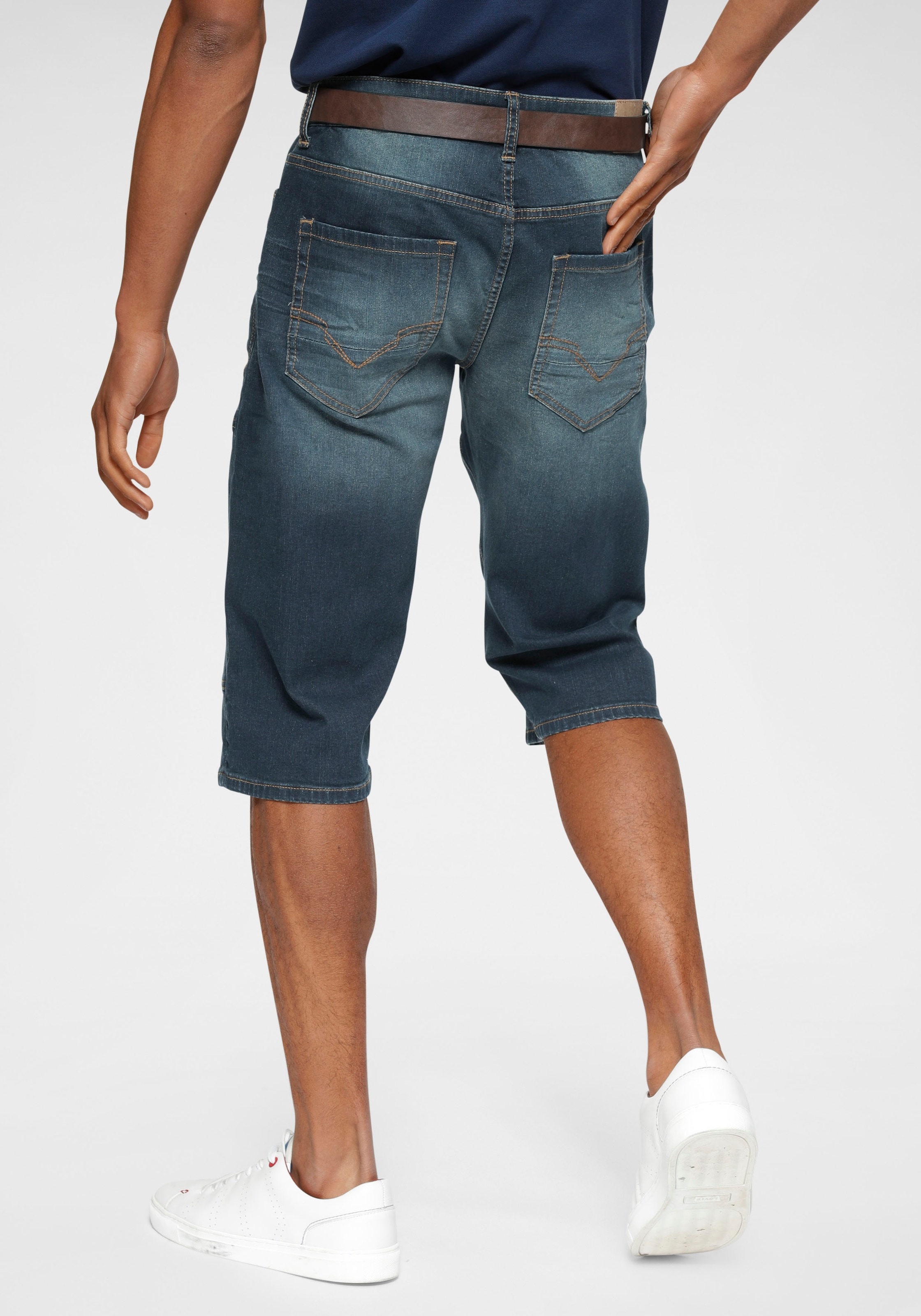 H.I.S Jeansbermudas »HANTZ« Set, mit abnehmbarem Gürtel, 2 Stk. gerader Beinschnitt,  Used-Look mit Abriebeffekten