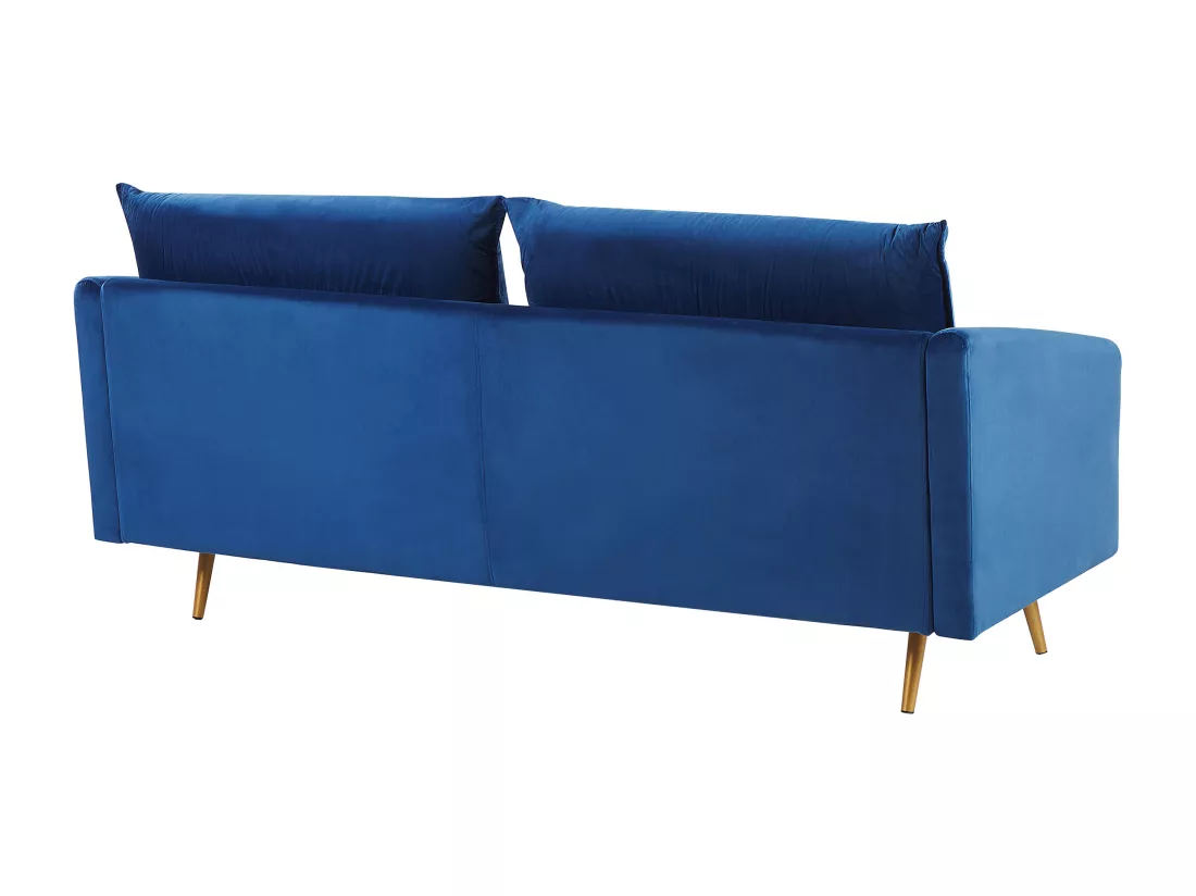 Ensemble de canapés 2 + 3 places en velours bleu marine MAURA
