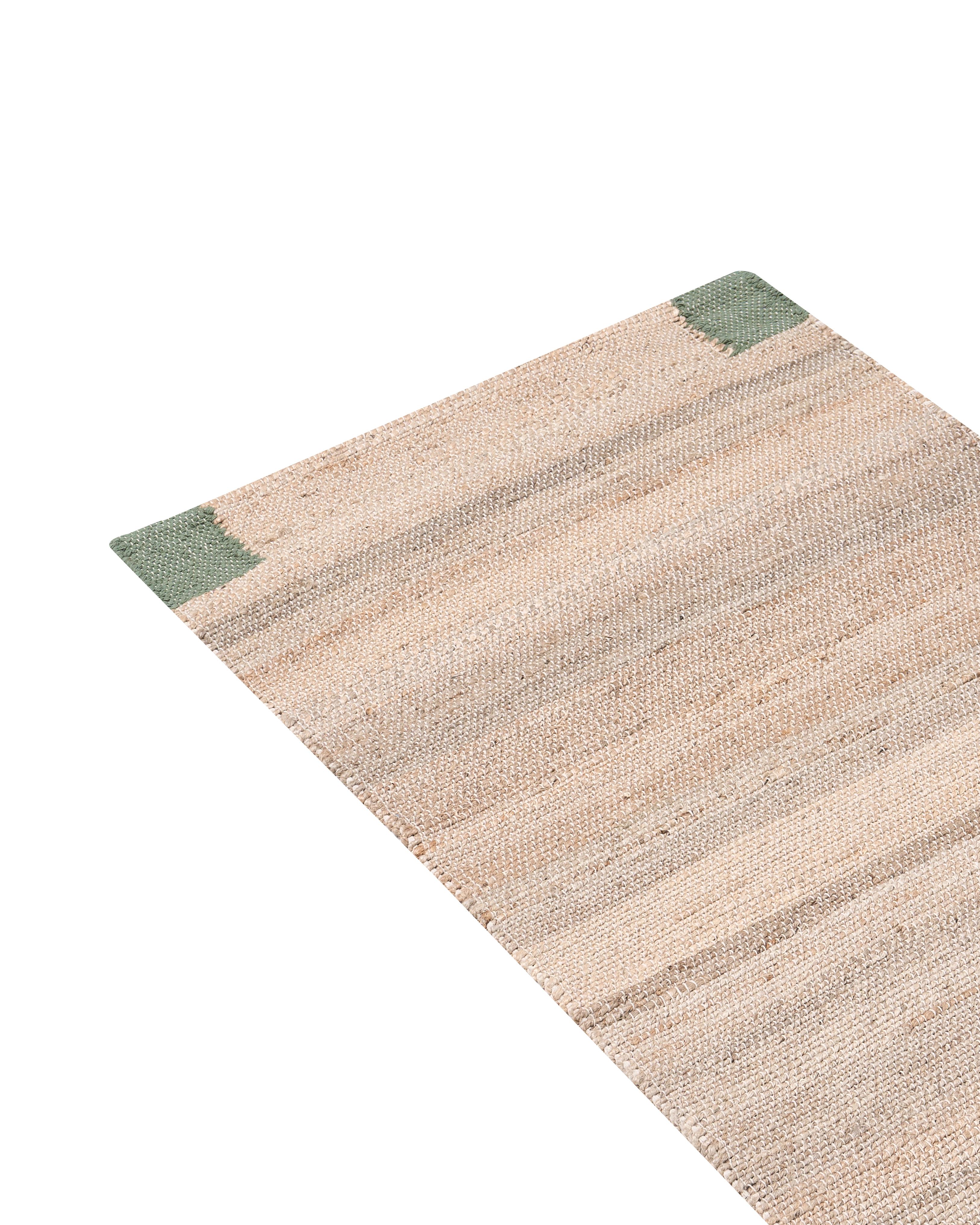 Vloerkleed AMRAVATI Beige/groen 80 x 300 cm Jute