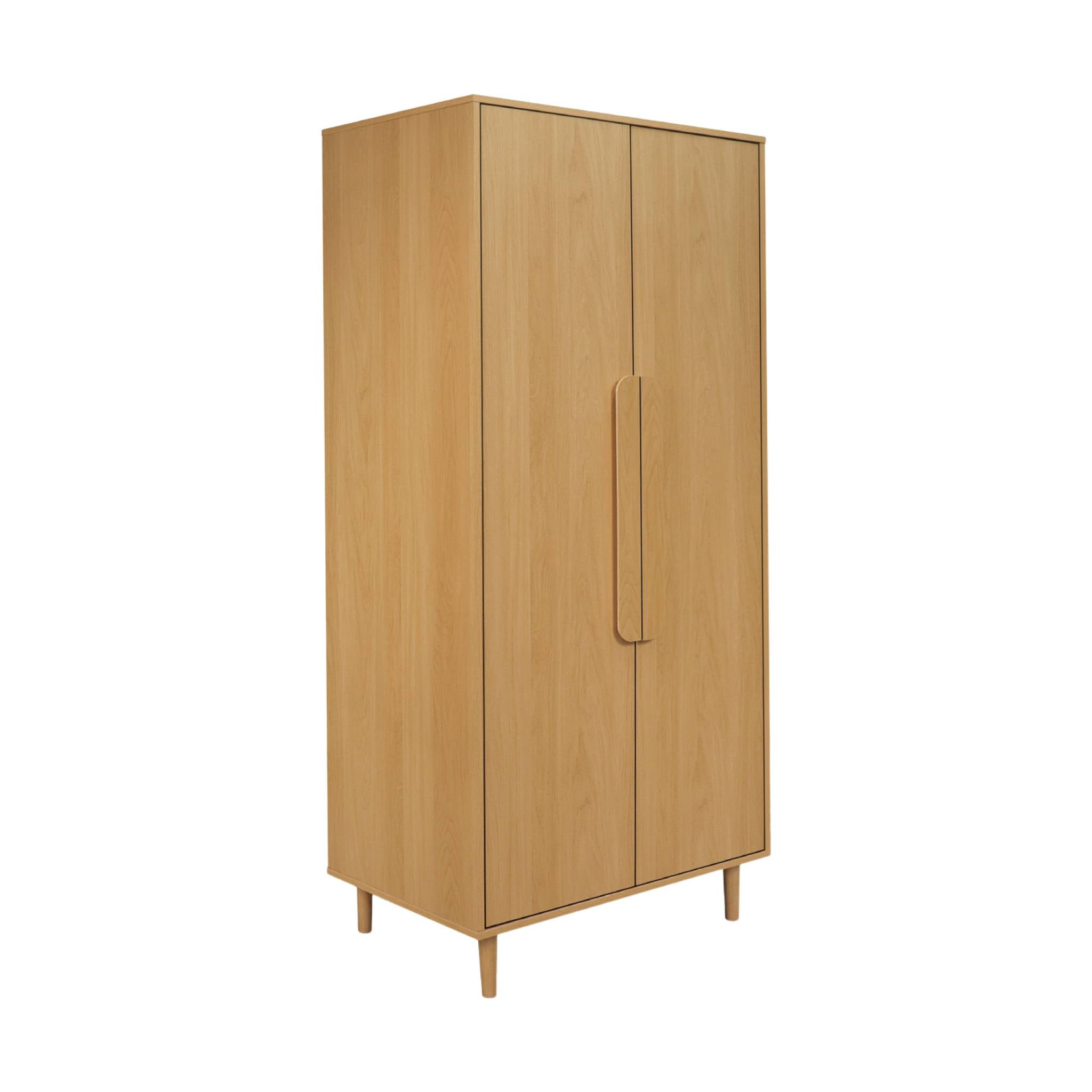 sweeek - Kledingkast houtdecor 2 deuren, plank en hanggedeelte