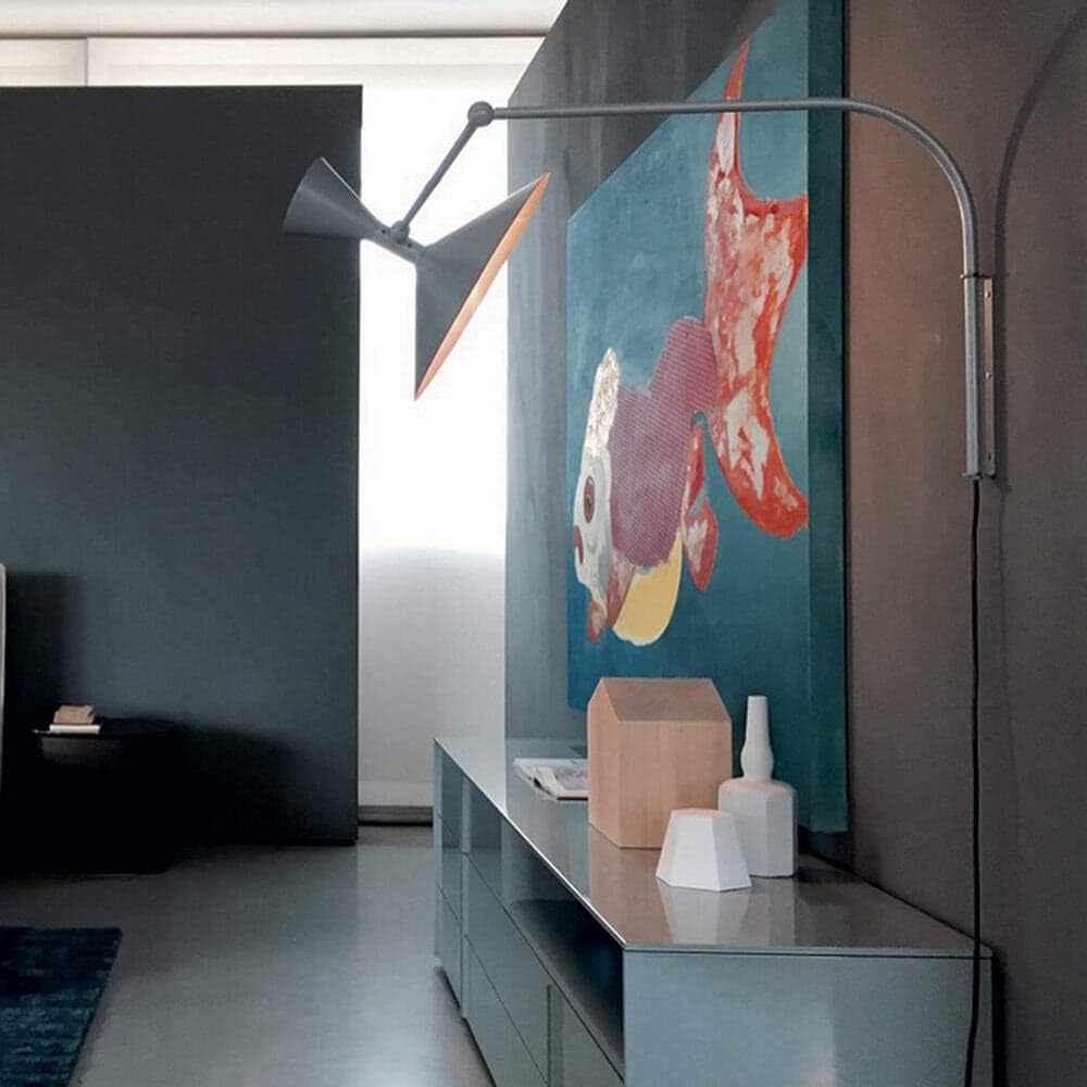 Nemo Lighting Lampe de Marseille matte graue Wandlampe