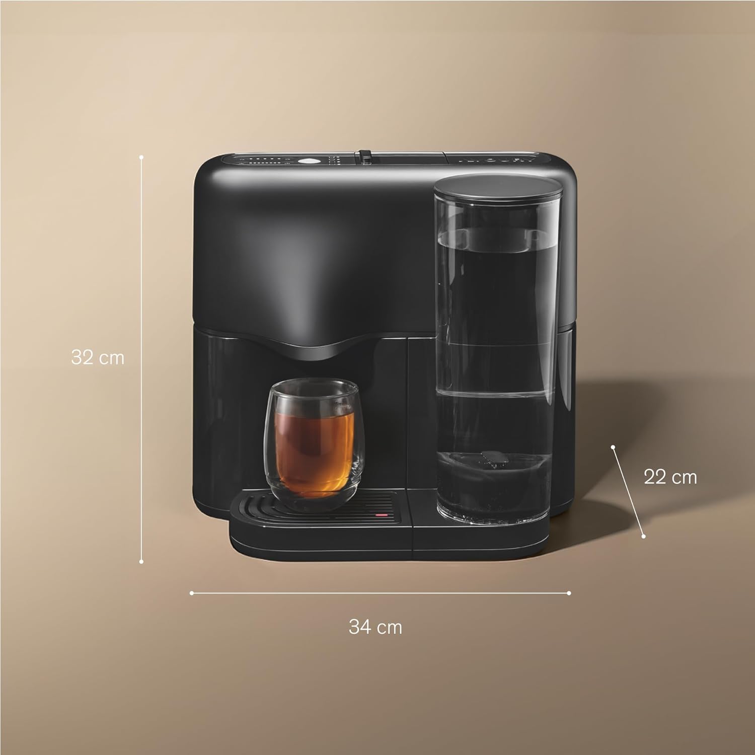 Avoury One Teemaschine – Premium Kapsel-Teebereiter mit innovativer Brühkammer, automatischer Temperaturregelung, für perfekten Teegenuss, modernes Design (Pure Black, ohne Bundle)