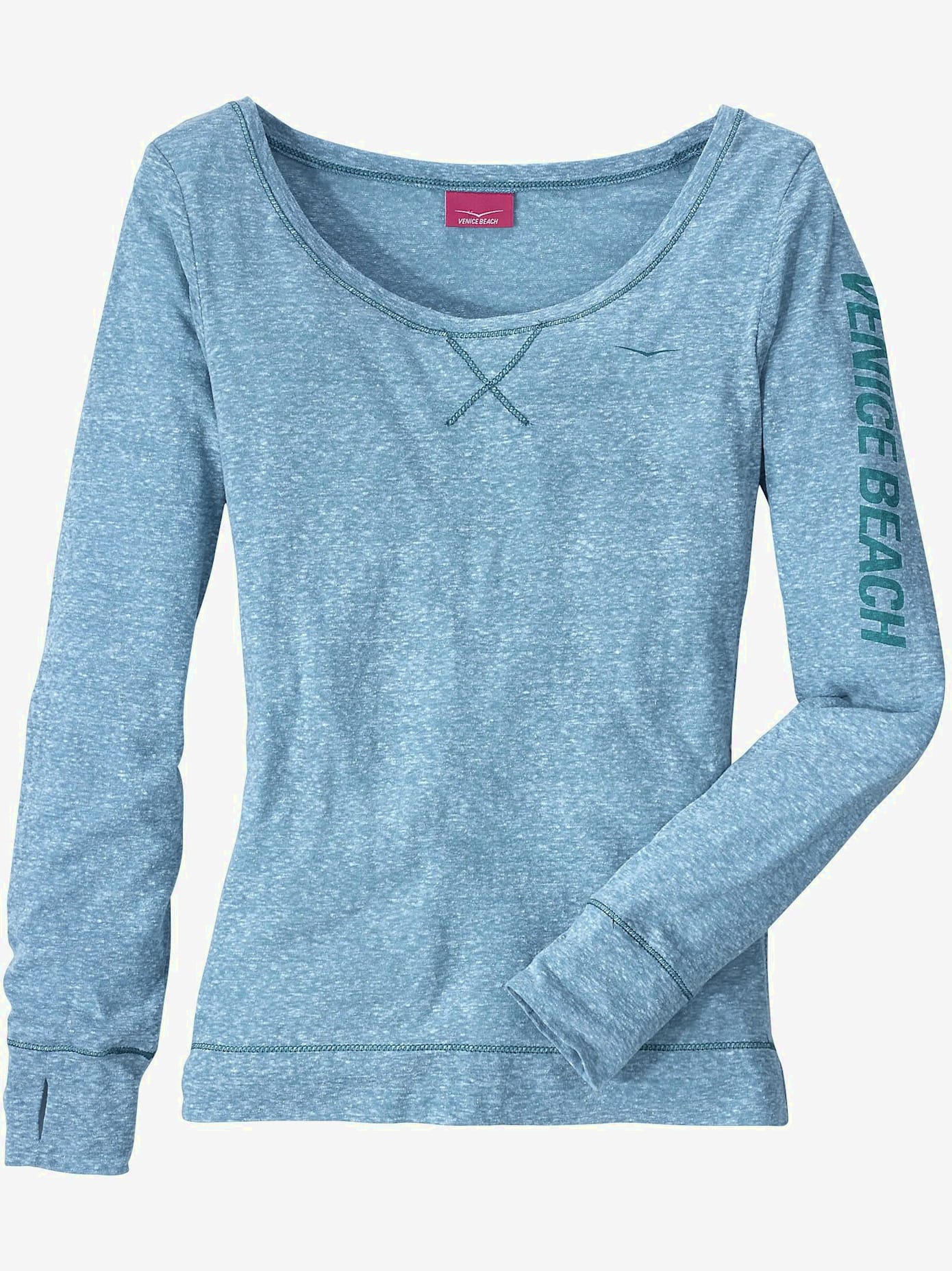 T-shirt manches longues aspect chiné tendance