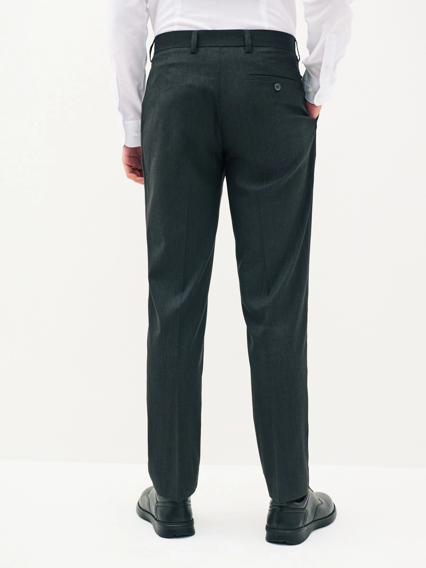 Antraciet - Tailored fit - Chique stretchy broek