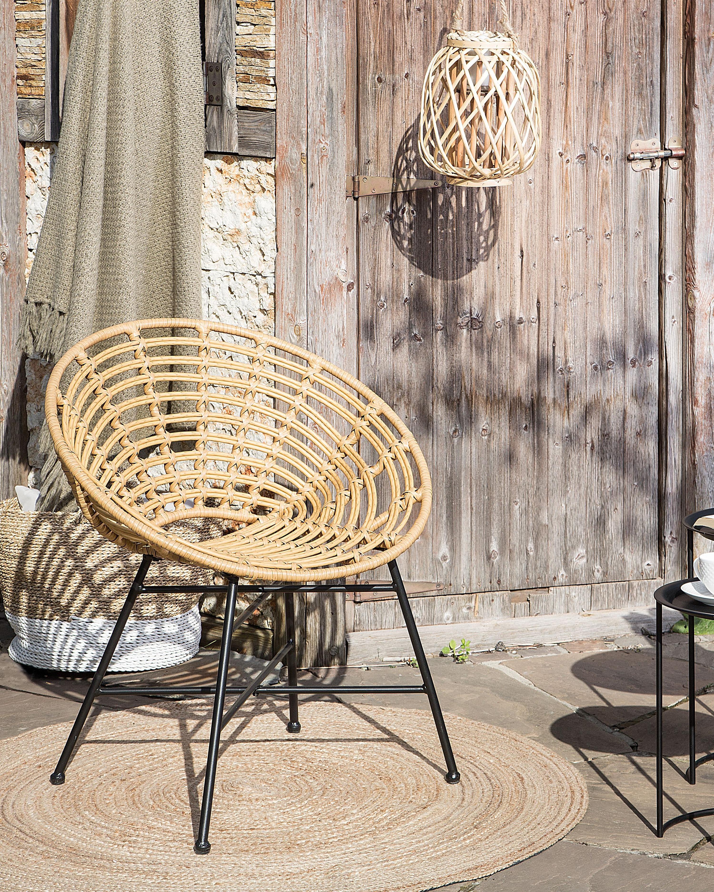 Set van 2 tuinstoelen ACERRA PE rotan Lichtbruin