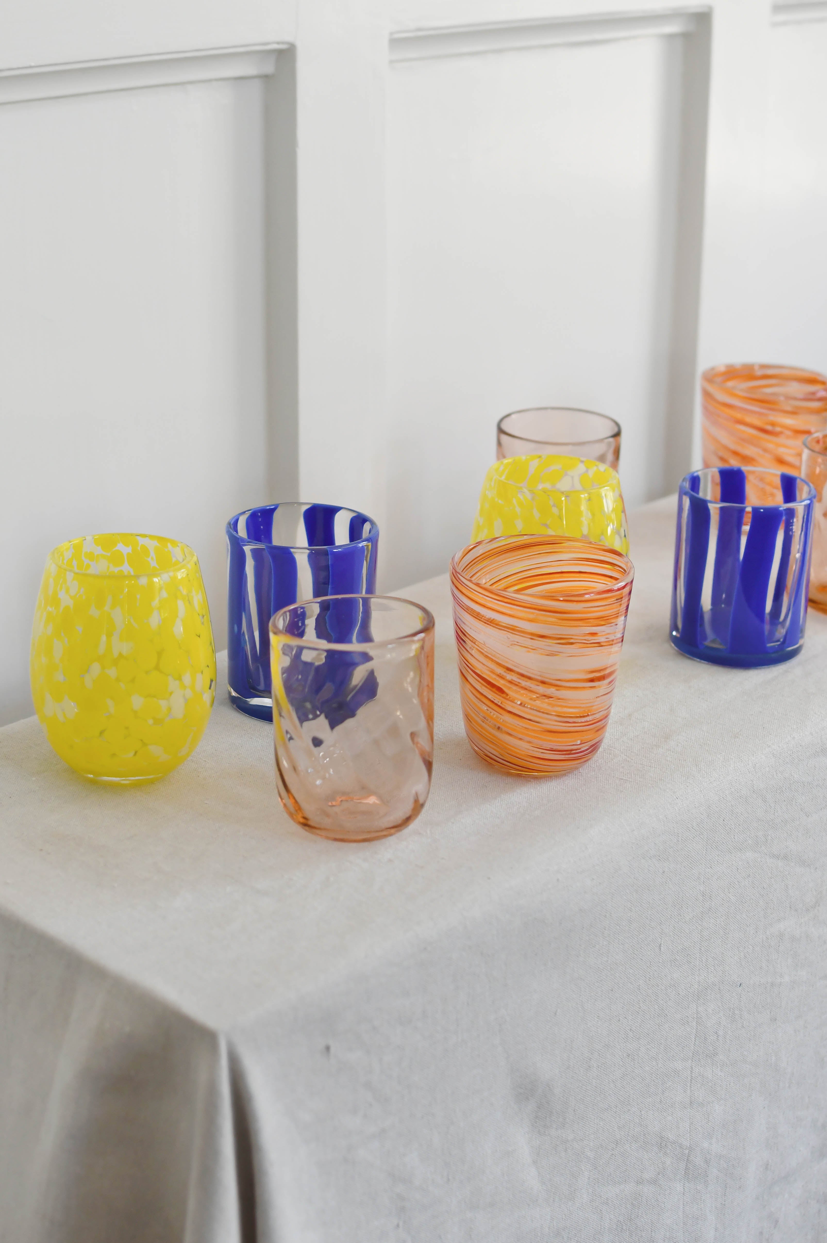 Bahne Interior  Multi Twist vandglas - orange/rød/beige