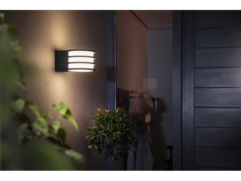 Philips Hue White Outdoor Lucca Wandleuchte Anthrazit Wandleuchte mit warmweissem Licht