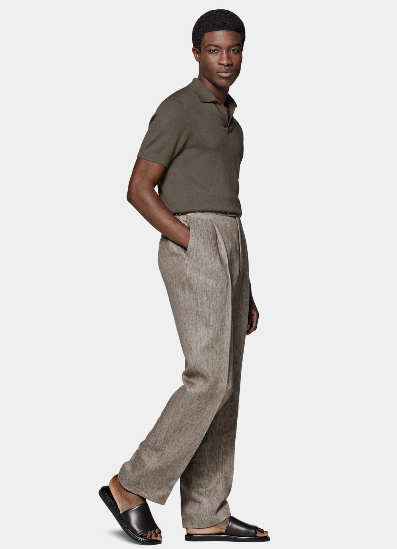 Pantalon Wide Leg Straight taupe