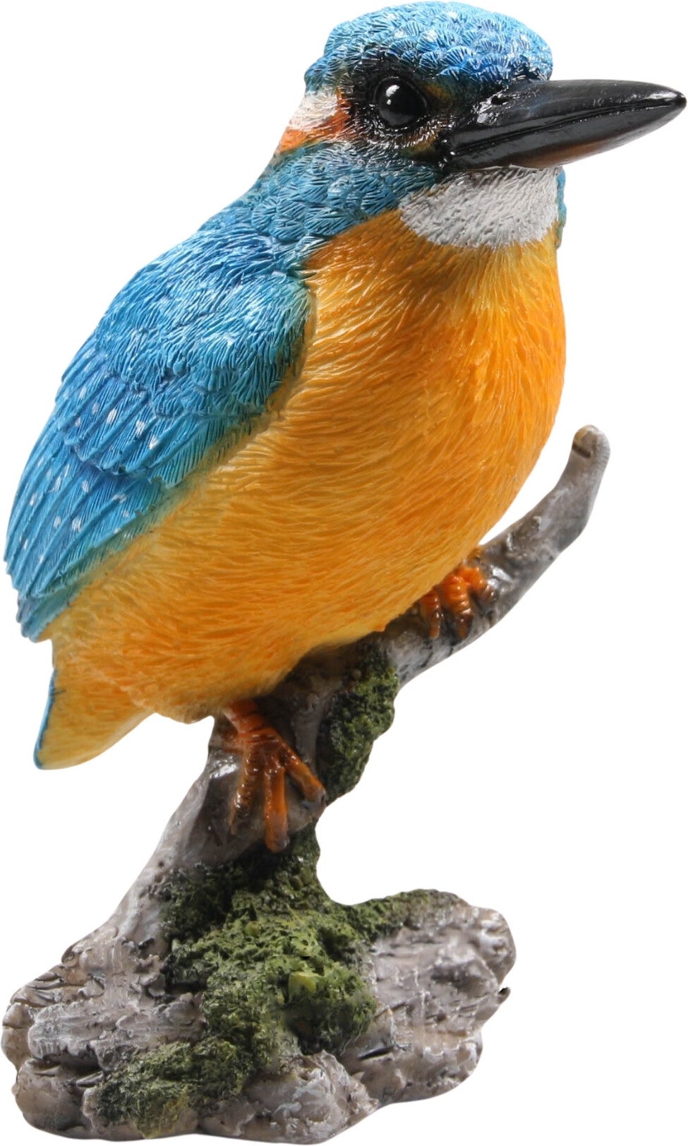 Farmwood Animals tuinbeeld ijsvogel op stam blauw / geel 9 x 9 x 15 cm