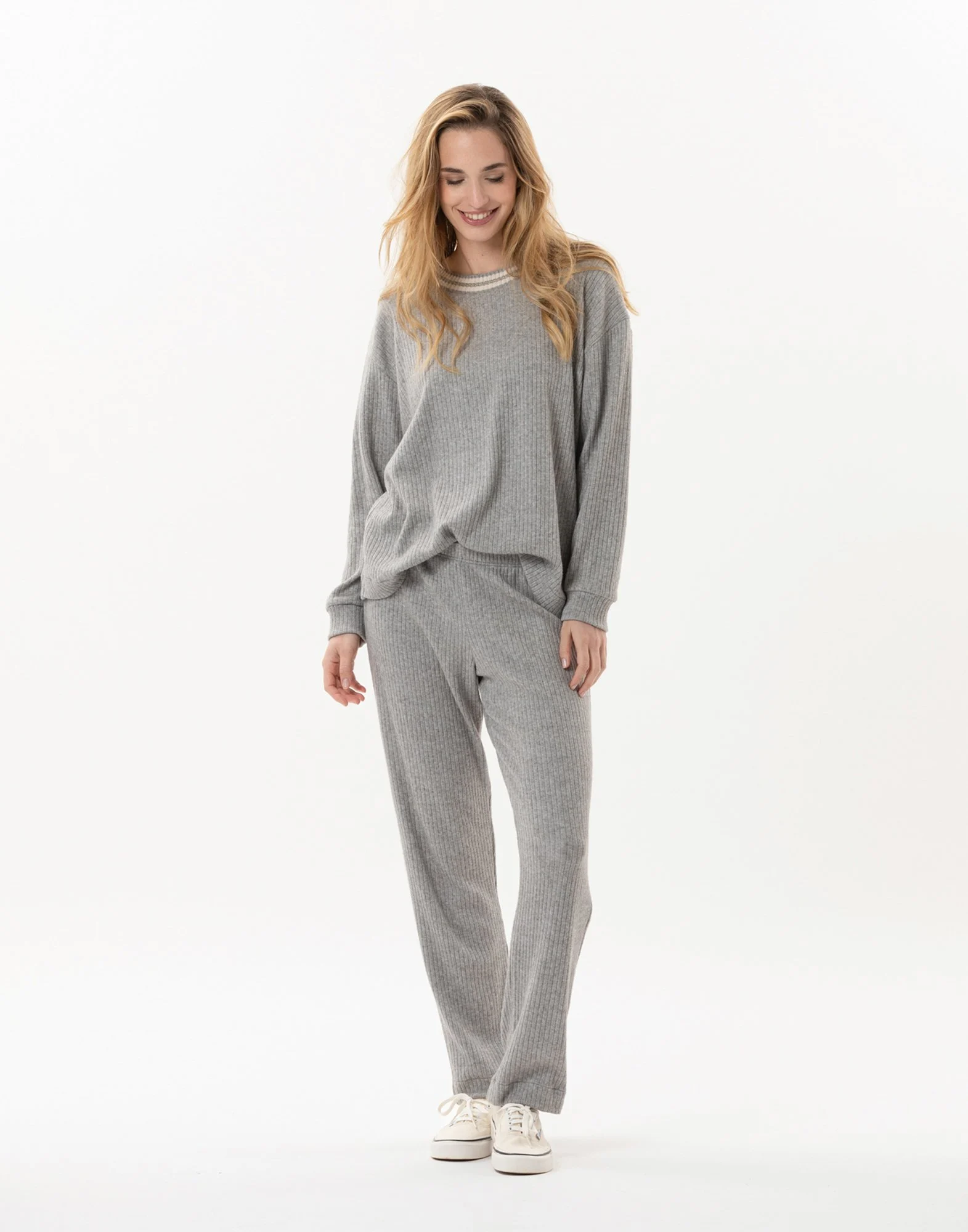 ESMEE 802 - Jogging en maille tricot | Gris