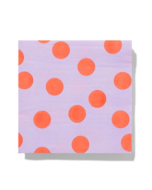 serviettes pois 33x33cm - lot de 20