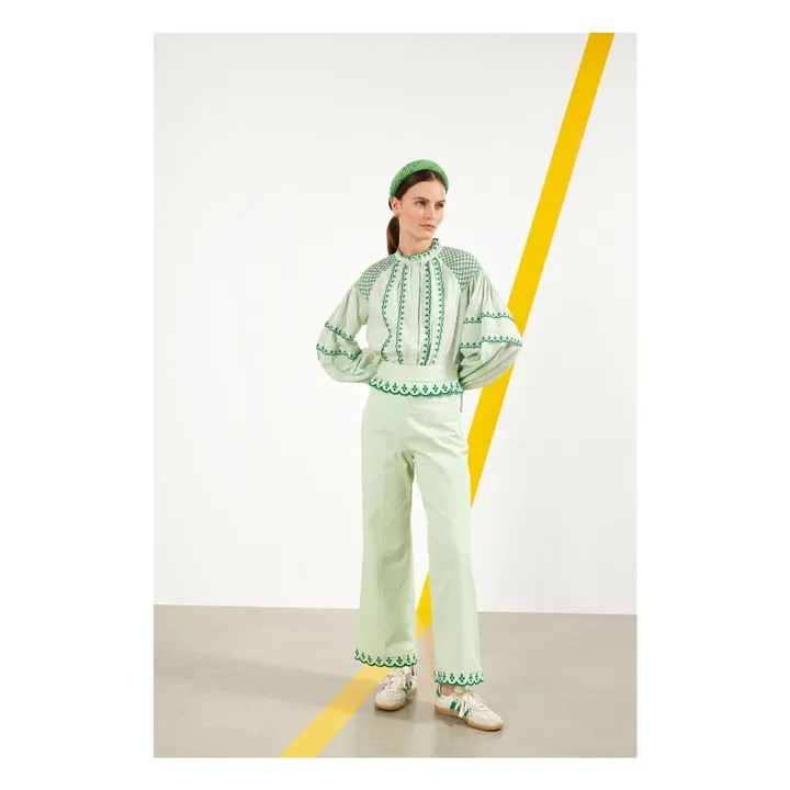 Maria de la Orden Blouse Begonia | Vert céladon