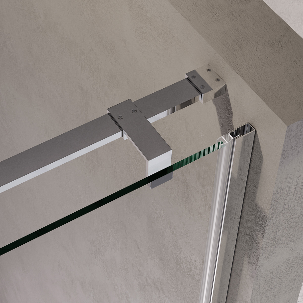 Brauer Stellar nisdeur met vaste wand 108.5-120cm chroom