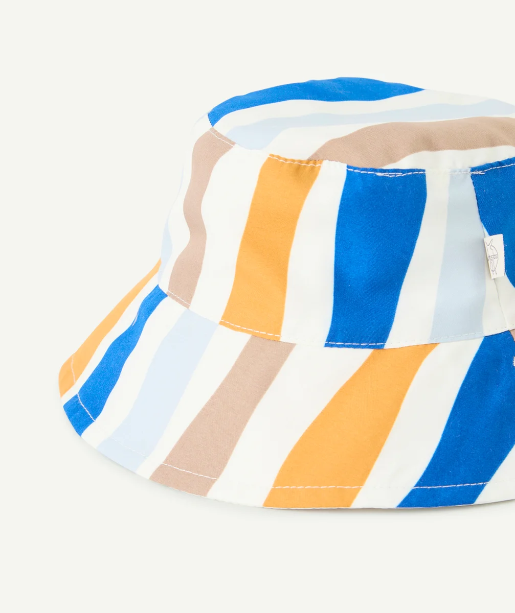 LASSIGBOB ANTI-UV BÉBÉ GARÇON RÉVERSIBLE AVEC IMPRIMÉ RAYURES COLORÉES