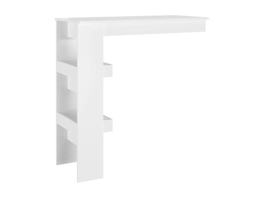 Table bar mural Blanc Brillant 102x45x103,5cm Bois d'ingénierie