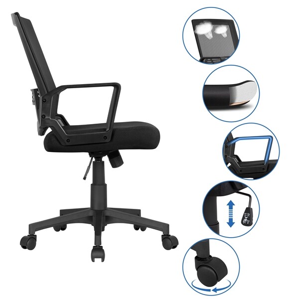 Yaheetech 2x Bürostühle Computerstuhl Drehstuhl Schreibtischstuhl Chefsessel höhenverstellbar mit Armlehne und Rollen