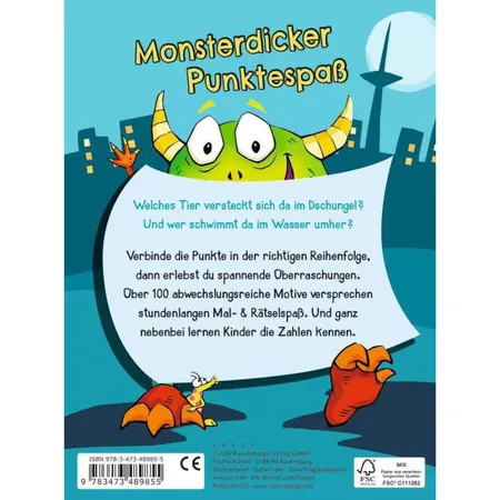 Ravensburger Mein monsterstarker Von-Punkt-zu-Punkt-Block